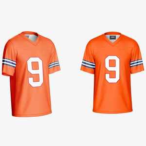 เสื้อฟุตบอลอเมริกันคุณภาพสูงขายส่ง โพลีเอสเตอร์ 100% แบบสั้น สกรีนชื่อทีม พิมพ์ตัวอักษรทีม ระบายอากาศ แห้งเร็ว - Product Image 4