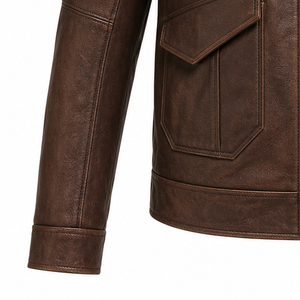 Men's Premium Genuine Leather Racer <b>Jacket</b> Vintage Moto Style Full Grain Leather <b>Biker</b> Coat Wholesale Custom Manufacturing USA - Product Image 5
