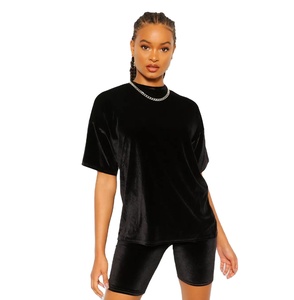 High Quality Custom Men's 100% Wool Velour <b>T</b>-<b>Shirt</b> Short Set Summer Formal Breathable Embroidered Plain Design Stand <b>Collar</b> - Product Image 4