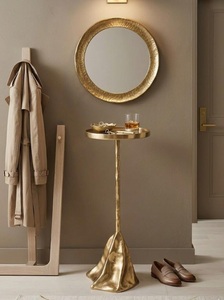 Luxury Sculptural Accent Table Artistic Flow Base Slim Stem Design Elevated Round Top Statement Piece for Contemporary Interiors - Product Image 6