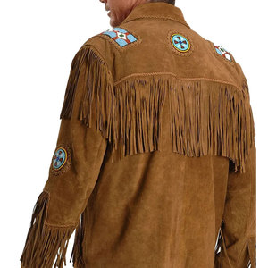 Premium Genuine <b>Suede</b> Leather Fringe <b>Jacket</b> for <b>Men</b> Winter Collection Plain Dyed Finish Custom Fit All Sizes Wholesale - Product Image 2