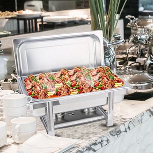 Single <b>Tray</b> Stainless Steel Chafing Dish Buffet Food Warmer for <b>Warming</b> & Holding Equipment - Product Image 2