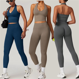 Leggings de Yoga de Cintura Alta para Mujer, Paquete de 3 Piezas, Elásticos, Sólidos, Compresivos, de Longitud Completa, Transpirables, Suaves, Sin Costuras, con Efecto Scrunch - Product Image 1