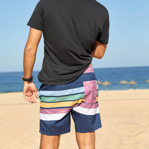 Shorts de bain décontractés pour hommes, couleur unie, 100% coton, respirants, séchage rapide, personnalisables, style streetwear, vente en gros - Product Image 3