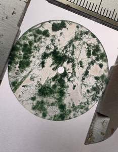 Esfera de reloj de ágata musgosa natural, piedra dendrítica única para la fabricación de relojes, grosor de 1 mm - Product Image 2