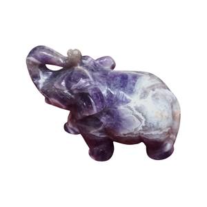 รูปปั้นช้างแกะสลักด้วยมือจากหินอเมทิสต์ คริสตัลธรรมชาติ สำหรับตกแต่งบ้าน ของขวัญเพื่อสุขภาพ ขายส่ง - Product Image 3
