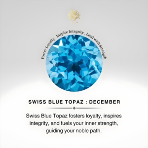 Bague unisexe en or pur 14 carats avec topaze bleue ovale sertie à griffes et halo de diamants, pavée de diamants, modèle très prisé - Product Image 4