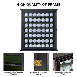 Espositore da parete per 49 palline da golf con protezione UV al 98% e serratura, di XH - Product Image 6