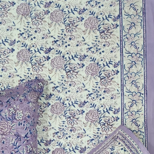 Hand Block Printed Jaipur 100% Cotton Bedsheet <b>King</b> <b>Size</b> Floral Design Indian Artisanal Soft Breathable Durable Hospital Use - Product Image 2