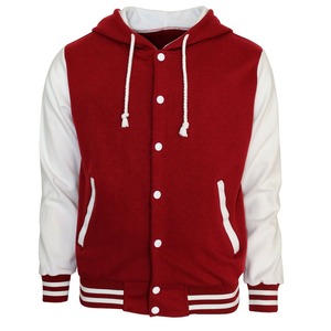 Men's Blue Varsity <b>Jacket</b> With <b>White</b> Sleeves Regular Fit Solid Color Button Closure Preppy Style Autumn Wear - Product Image 3