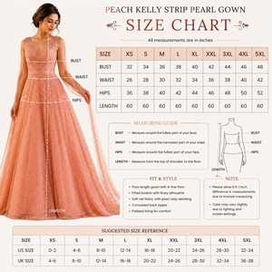 Peach Pearl Beaded Evening Gown for Women Elegant V Neck A Line Floor Length Formal Prom <b>Dress</b> <b>with</b> <b>Cape</b> Sleeves <b>Wedding</b> Gown - Product Image 5