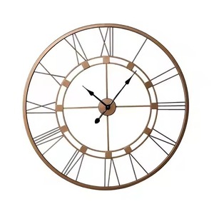 Horloge murale en fer antique, décoration artisanale pour hôtel, maison, bureau, chambre, design géométrique floral, luxe, métal - Product Image 5