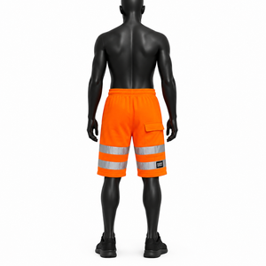 Shorts de travail haute visibilité, pantalons cargo réfléchissants pour la construction avec ceinture élastique – Vente en gros - Product Image 3