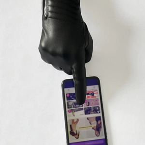 Soft Smooth Leather Driving <b>Gloves</b> Button Design Adjustable Wristband Breathable <b>Touchscreen</b> Winter Multi-Color Fashionable - Product Image 5