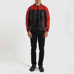 Custom Genuine <b>Leather</b> Varsity <b>Jacket</b> with Breathable Quick-Dry Fabric OEM Service & Sample Development | CHALASA SPORTS - Product Image 3