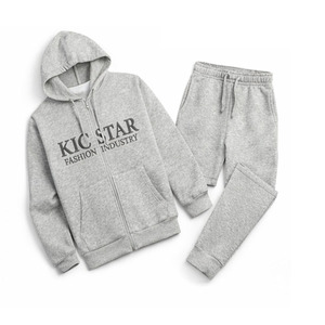 Conjunto de Sudadera con Cremallera Completa y Pantalones Deportivos, Logotipo Bordado Personalizado, Ropa Deportiva Informal, Traje Deportivo para Hombre - Product Image 2