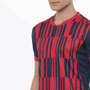 Conjunto de Camiseta y Pantalones Cortos de Tenis Unisex Rojo y Azul Marino, Poliéster que Absorbe la Humedad, Corte Regular, Ropa Deportiva de Verano, Cuello en V sin Mangas - Product Image 6