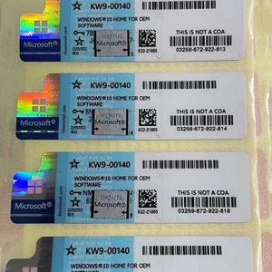 สติกเกอร์ Windows 10 Home OEM พร้อมใบอนุญาตเปิดใช้งานออนไลน์ทั่วโลก 100% สติกเกอร์ Win 10 Home สีฟ้า/เงิน/แดง/ชมพู - Product Image 1