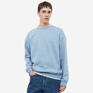 Sweat-shirt d'hiver pour homme, grande taille, col rond, en polaire, à épaules tombantes, avec poche, respirant, de haute qualité, à carreaux - Product Image 1