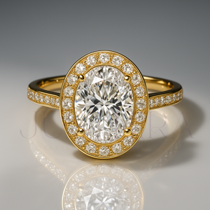 แหวนแต่งงานทองคำขาว 14K ประดับเพชรทรงรี 2 กะรัต เพชรเลี้ยงในห้องปฏิบัติการ สำหรับผู้หญิง - Product Image 2