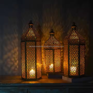 Middle East Festival Retro <b>Moroccan</b> Iron Art Door Hollow-Out Candlestick Wind Lamp Home Decoration - Product Image 4