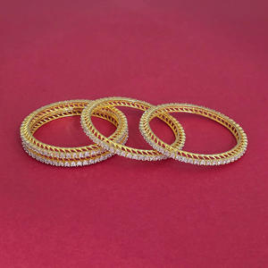 Best Design Rose Gold Plated Cz Classic <b>Bangles</b> 412213 Design Jewelry From Kanhai Jewels - Product Image 3