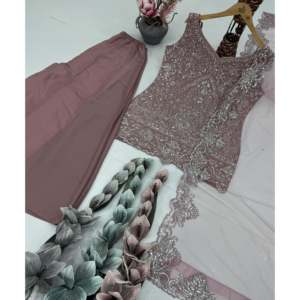Ensemble haut-bas et dupatta magnifique pour femmes, vêtements de soirée de créateur - Product Image 1