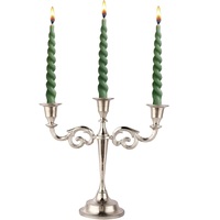 Candélabre en or rose pour décoration de sol, finition brillante, centre de table fait main, porte-bougie à 5 bras, candélabre de luxe