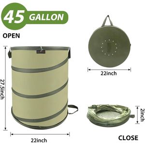 Contenedor de Basura Plegable de 45 Galones con Fondo Rígido para Desechos de Jardín, Hojas, Malezas o Basura de Fiestas - Product Image 3