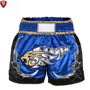 Pantalones Cortos de Entrenamiento de MMA para Hombre, Cintura Elástica con Cordón, Secado Rápido, Diseño Estampado, Poliéster/Algodón, para Grappling - Product Image 3