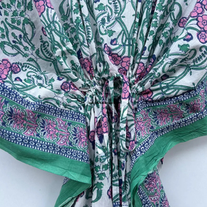 Wholesale Hand Block Printed Cotton <b>Kaftan</b> Block Printed Cotton <b>Beach</b> <b>Kaftan</b> Women Party Dress Wear Night Maxi Dress - Product Image 6
