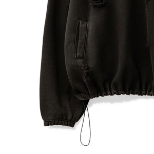 Men's Ripped Knitted <b>Pullover</b> <b>Sweater</b> Solid Color Long Sleeve Crew Neck Winter Polyester/Cotton Slight Stretch - Product Image 4