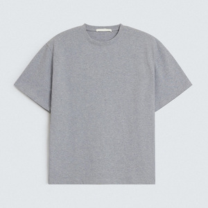 T-shirt homme gris, coupe classique, col rond, manches courtes, 100% coton jersey, couleur unie, basique, décontracté. - Product Image 5