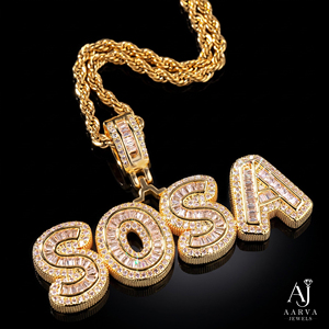Collar con Colgante de Letra Personalizado, Cadena Cubana con Circonitas, Cadena de Cuerda, Joyería con Nombre para Hombres y Mujeres - Product Image 2