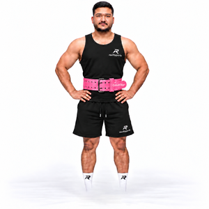 <b>Men</b> Workout Leather Powerlifting <b>Belt</b> Double Prong Buckle Gym Strength Training Wholesale OEM Supplier Sports Supply Gear Bulk - Product Image 4