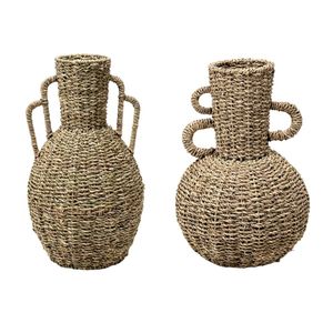 Cesta de Almacenamiento Ecológica de Fibra Natural Tejida con Asa, Forma Geométrica, Decorativa, para el Suelo, Colección Jug - Product Image 1