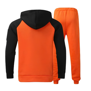 Ensemble de survêtement streetwear coupe classique 2 pièces, sweat à capuche zippé en molleton de coton, imprimé animal, logo frontal, fournisseur OEM en gros, usine - Product Image 2