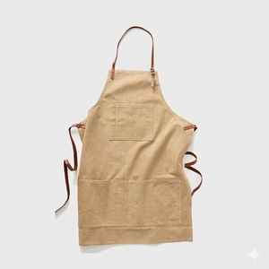 Unisex Pugmark Embossed Chefs Uniform <b>Apron</b> Water-Repellent Oil-Wax Cotton Canvas <b>Kitchen</b> Gardening Restaurant Use Baker Coffee - Product Image 4
