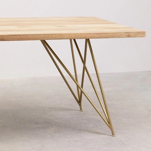 Mesa de Comedor Rectangular Vandana Hexa Cresta de Madera (Madera Maciza y Patas de Metal) - Product Image 6