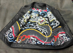 เสื้อกั๊กมอเตอร์ไซค์สไตล์คลับพร้อมดีไซน์เย็บลายรังผึ้ง - Product Image 4