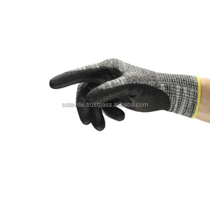 Gants de sécurité anti-coupure SOTAVILLE modèle 48-705, best-seller, doublure sans couture, poignet tricoté offrant une flexibilité et un ajustement parfaits, gants noirs - Product Image 2