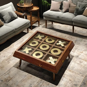 Tic Tac Toe de madera, producto artesanal de madera de 11" X 11", tablero de madera, juegos de mesa de madera, decoración para el hogar, artículo utilitario, decoración náutica - Product Image 1