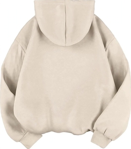Sudadera con Capucha Negra Extra Grande, Manga Larga, Color Sólido, Felpa, Informal, Unisex, para Otoño 2027 - Product Image 4