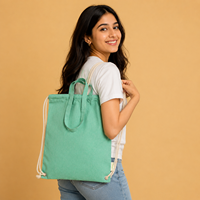 Sac à dos en coton personnalisé avec cordon de serrage |   Sac de sport recyclé |   Fournisseur en gros de sacs à dos légers pour voyages et écoles