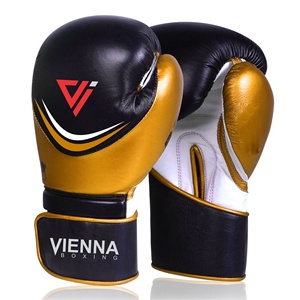 Gants de boxe en cuir véritable de vache gris et bleu sur mesure, gants de boxe d'entraînement, gants de kick-boxing thaïlandais - Product Image 5
