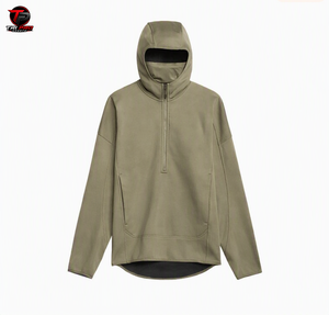 Sudadera con Capucha Unisex de Invierno, Camuflaje, Cierre de Cremallera, Forro Polar Grueso, 100% Poliéster, para Caza, con Máscara Facial Integrada y Bolsillo Frontal Tipo Canguro - Product Image 1