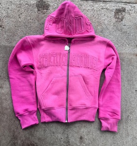 Custom Oversized Cropped <b>Zip</b> Up Hoodie Heavyweight Cotton Fleece Full <b>Zip</b> <b>Hooded</b> Sweatshirt Sleeve Streetwear Unisex hoodie - Product Image 5