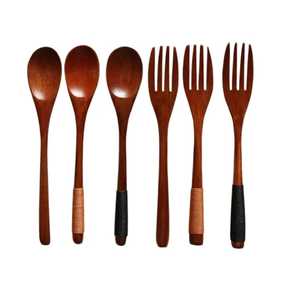 Juego de Cubiertos Desechables Ecológicos de Madera, 100% Madera de Abedul Natural Biodegradable, Tenedor, Cuchara y Cuchillo para Catering - Product Image 4