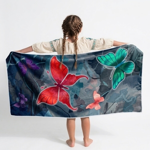 Serviette de plage imprimée réactive avec un design personnalisé et des couleurs vibrantes - Product Image 2