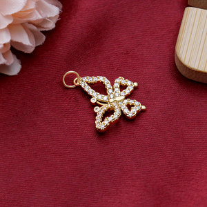 Pendentif Breloque Papillon en Argent 925 Plaqué Or avec Zircon Cubique, Aile Creuse, Accessoire de Bijouterie pour Fabrication de Bracelets, Idéal pour Cadeau - Product Image 5